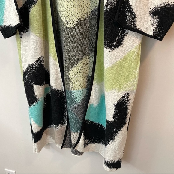Nic+Zoe Open Longline Cardigan Womens S Colourful Green Blue Half Sleeve - Picture 3 of 11